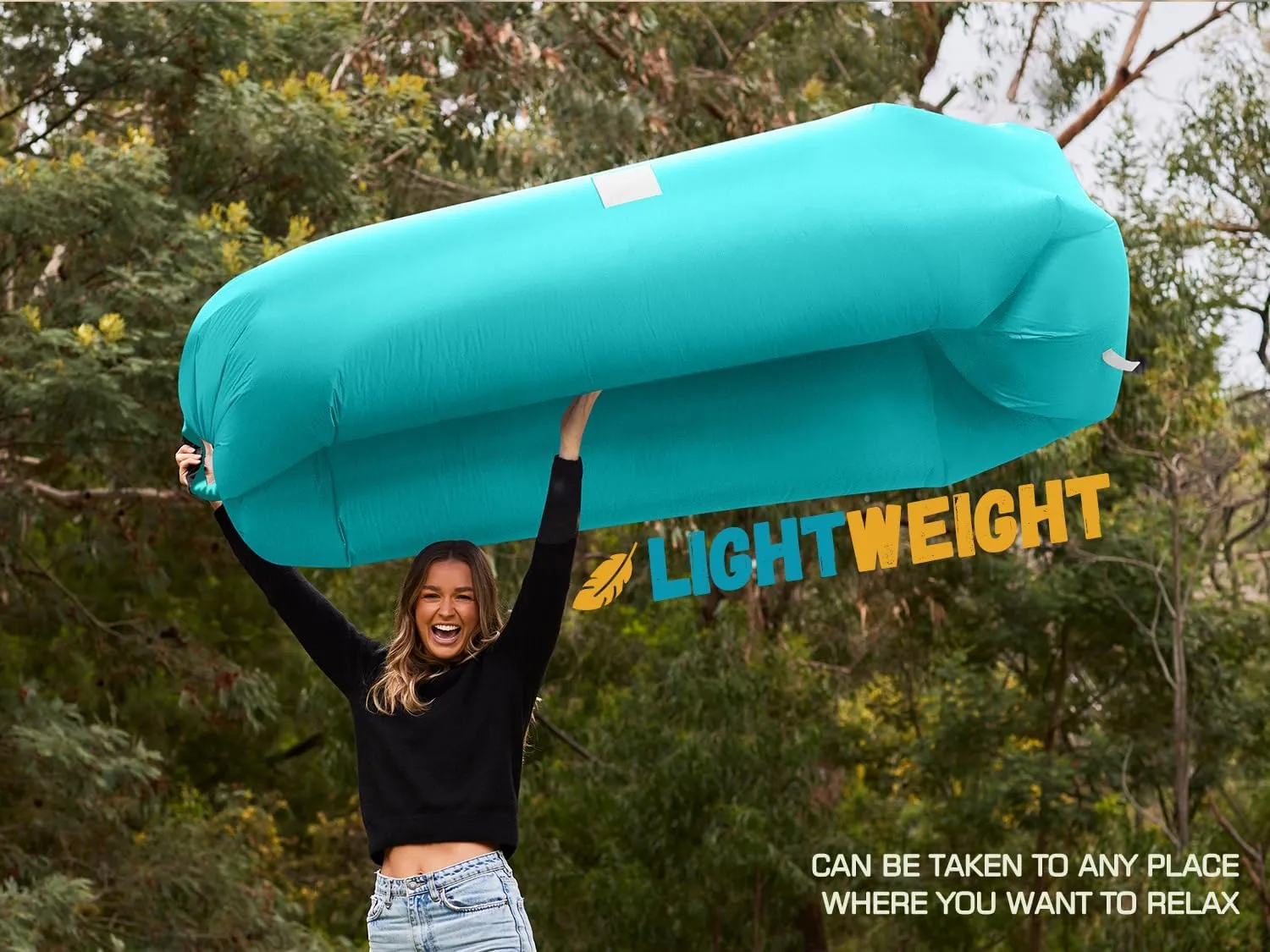 WEKAPO Inflatable Lounger Air Sofa Hammock-Portable,Water Proof& Anti-Air Leaking Design-Ideal Couch for Backyard Beach Traveling Camping Picnics & Music Festivals
