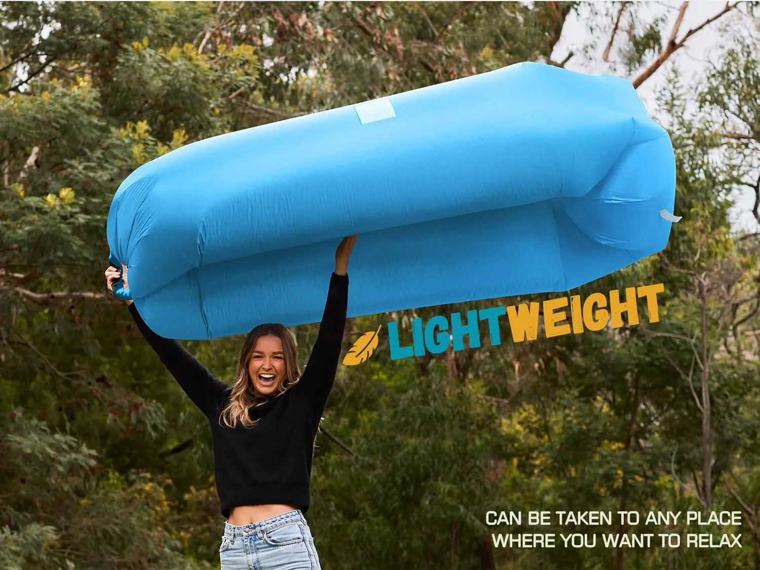 WEKAPO Inflatable Lounger Air Sofa Hammock-Portable,Water Proof& Anti-Air Leaking Design-Ideal Couch for Backyard Beach Traveling Camping Picnics & Music Festivals