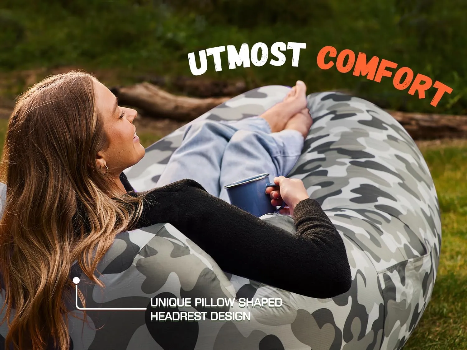 WEKAPO Inflatable Lounger Air Sofa Hammock-Portable,Water Proof& Anti-Air Leaking Design-Ideal Couch for Backyard Beach Traveling Camping Picnics & Music Festivals