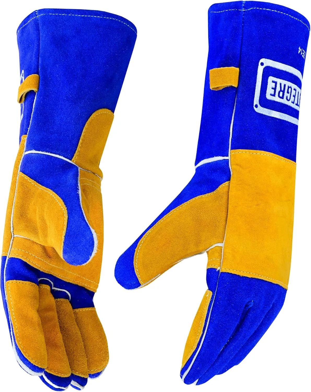 Welding Gloves Fire Heat Resistant 932℉ Fireproof Leather Gloves for Mig Stick Forge Fireplace Wood Stove BBQ Grill