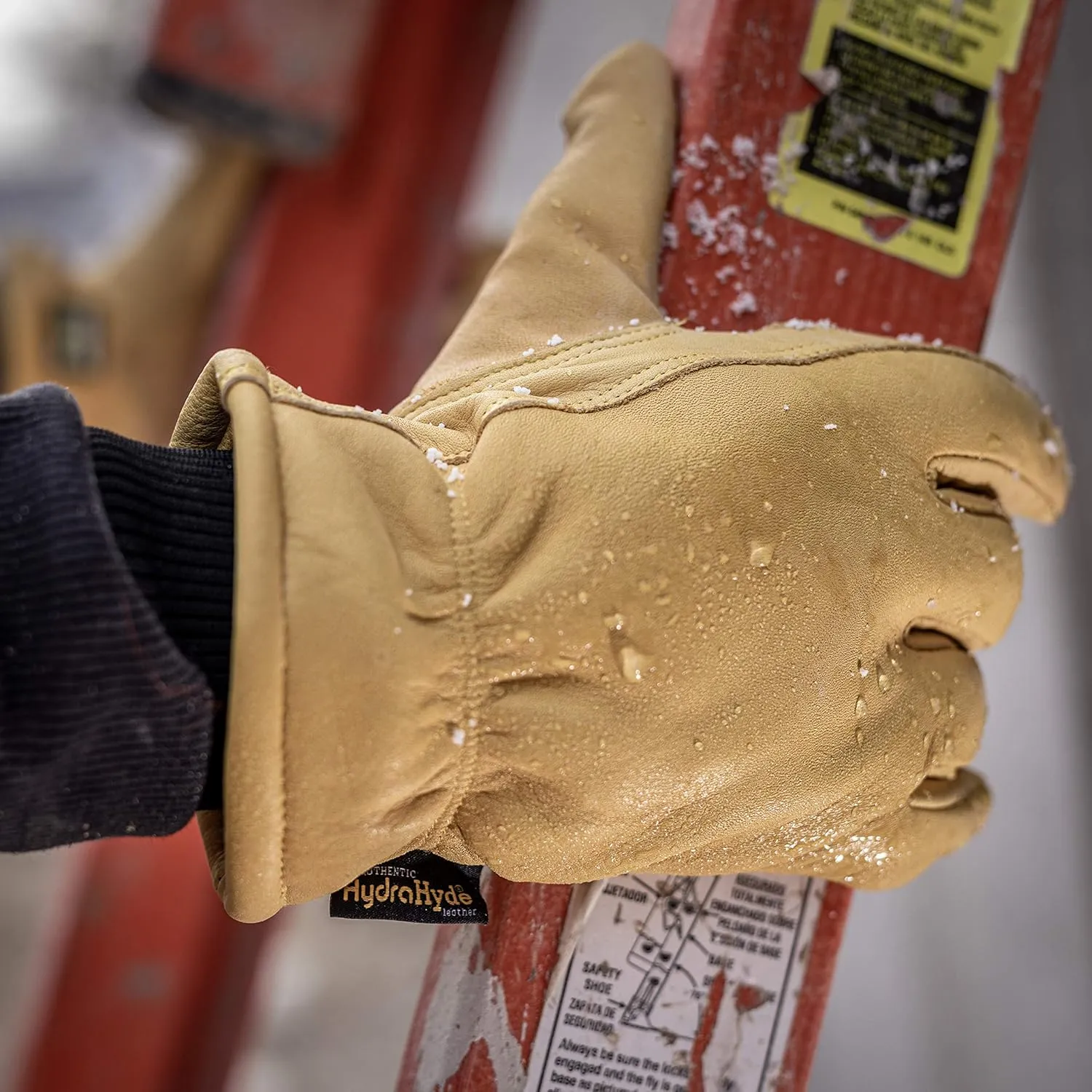 Wells Lamont Men's HydraHyde Leather Winter Work Gloves | Water-Resistant | Insulated | Large (1202L)