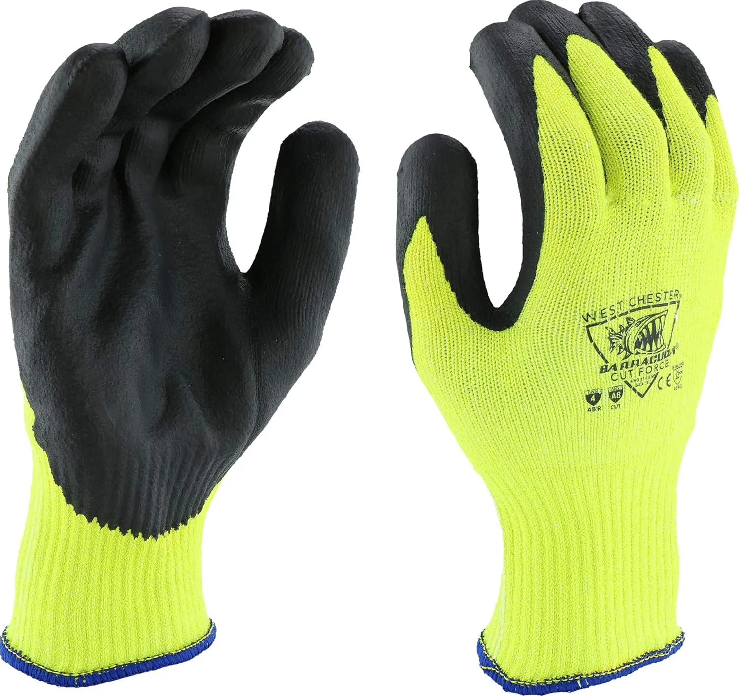 West Chester HVG710SNF Barracuda A8 Cut Resistant Gloves – [Pack of 12], XX-Large, HPPE Gloves with Microfoam Nitrile Coating, Knit Wrist