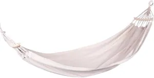 White Hammock Swing Bed with Wooden Bar, Premium Double Thickened Fabric Soft Canvas, Portable Travel Hanging Hammock for Camping and Outdoor (Large, BarWhite)