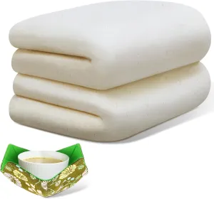 Windyun 2 Rolls Natural Cotton Batting Microwave Projects Heat Resistant Batting Warm White Lightweight Wrap for Potholders Insulated Microwave Gloves Quilting Sewing Crafts Filling 22 Inch