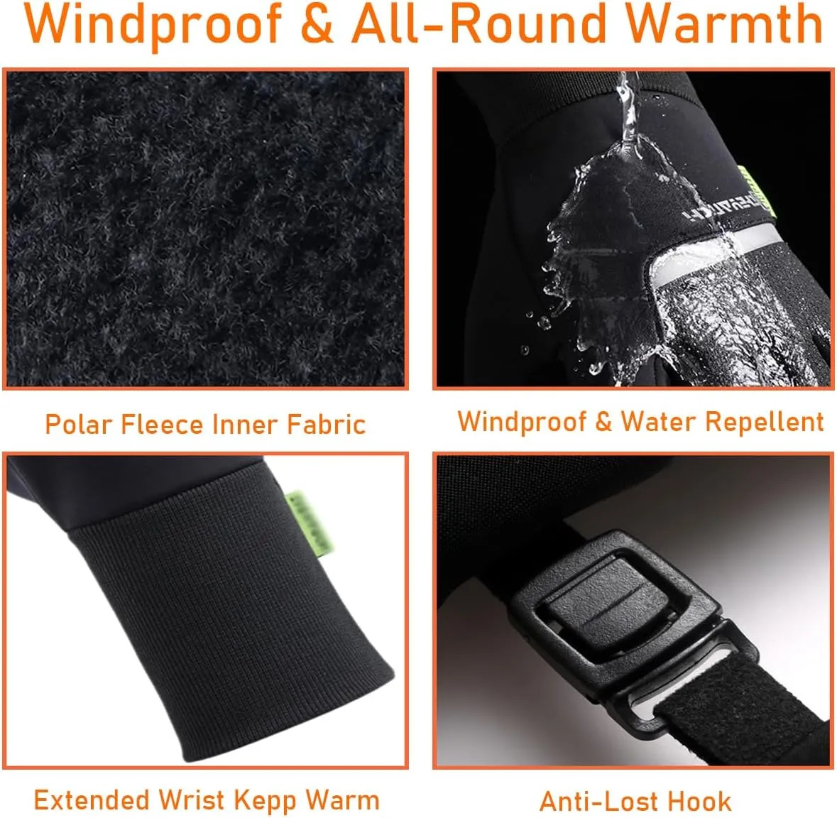 Winter Fishing Gloves for Men & Women, Windproof Cold Weather Touchscreen Fingerless Cycling Gloves for Photography Hunting Ski