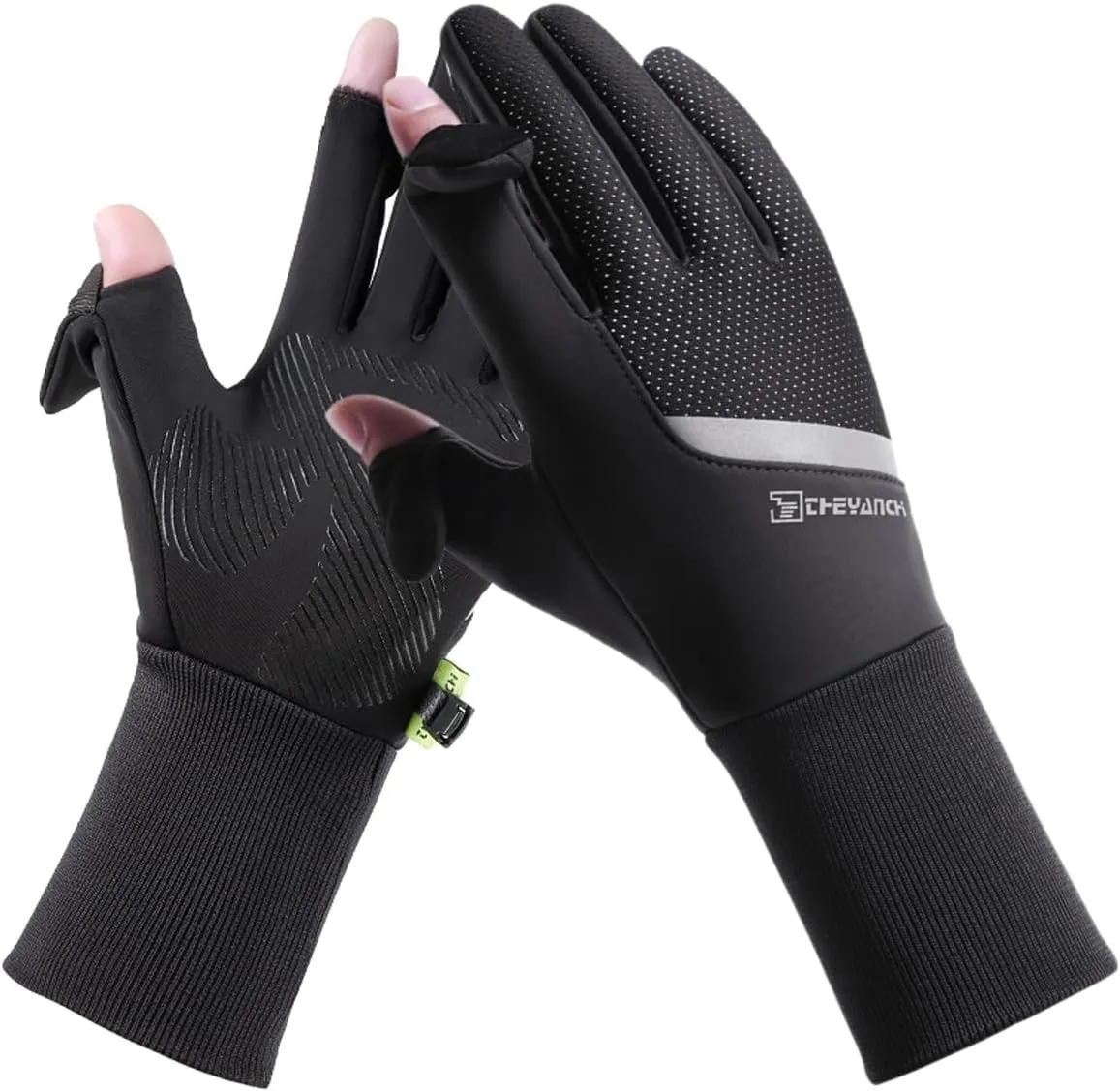 Winter Fishing Gloves for Men & Women, Windproof Cold Weather Touchscreen Fingerless Cycling Gloves for Photography Hunting Ski