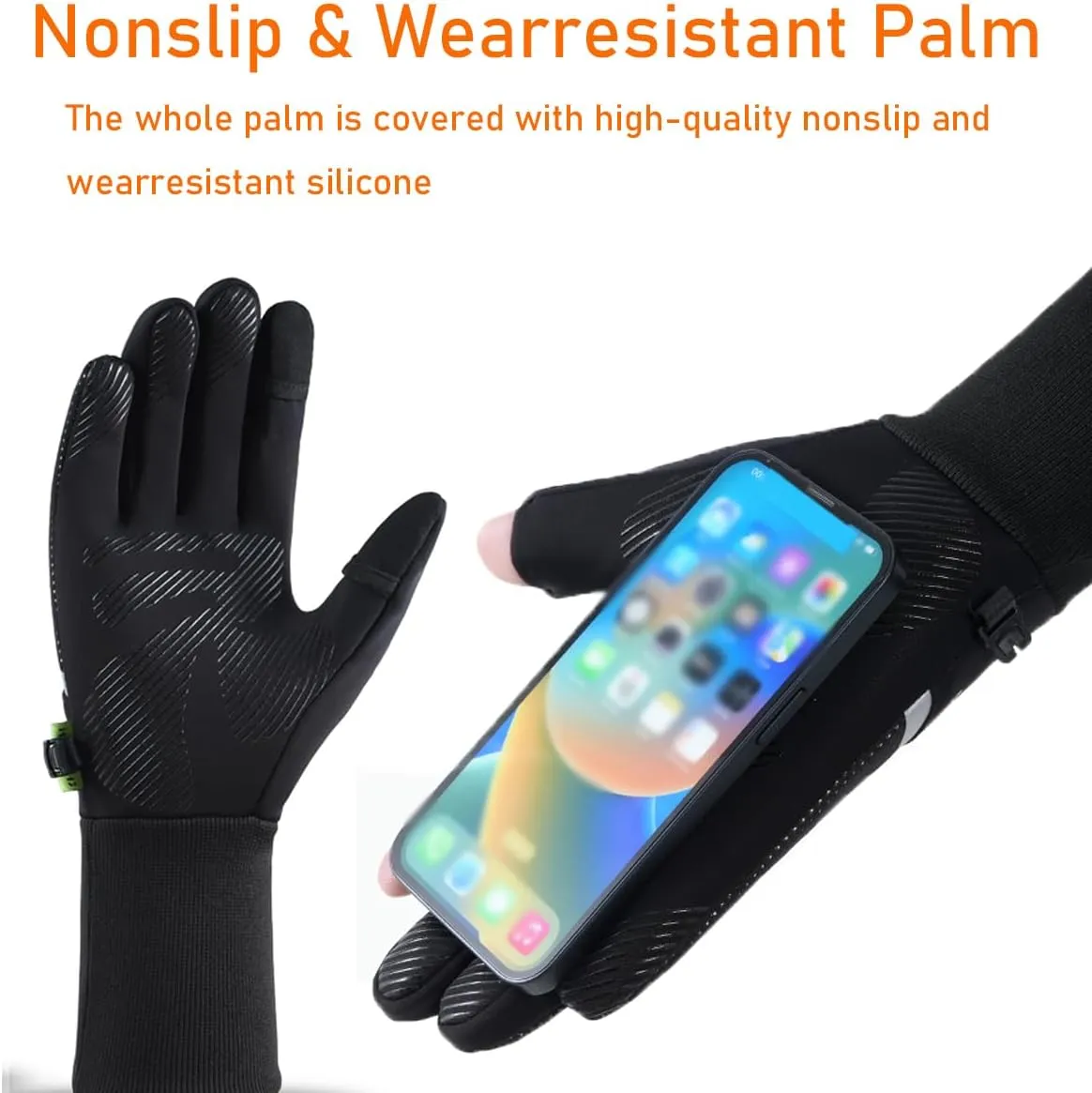 Winter Fishing Gloves for Men & Women, Windproof Cold Weather Touchscreen Fingerless Cycling Gloves for Photography Hunting Ski