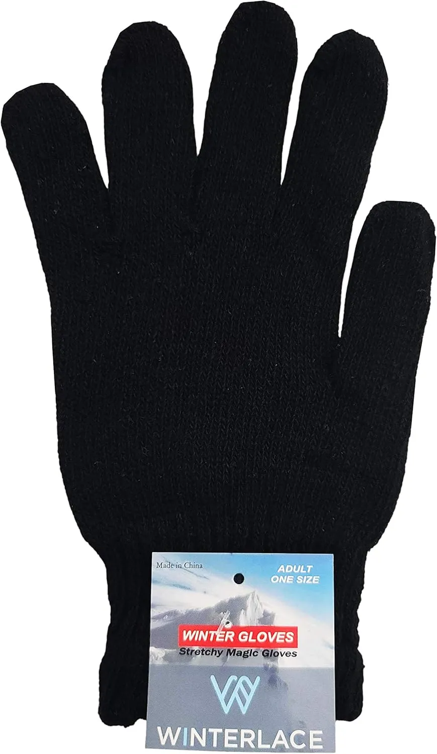 Winter Magic Gloves, 12 Pairs Stretchy Warm Knit Bulk Pack Mens Womens