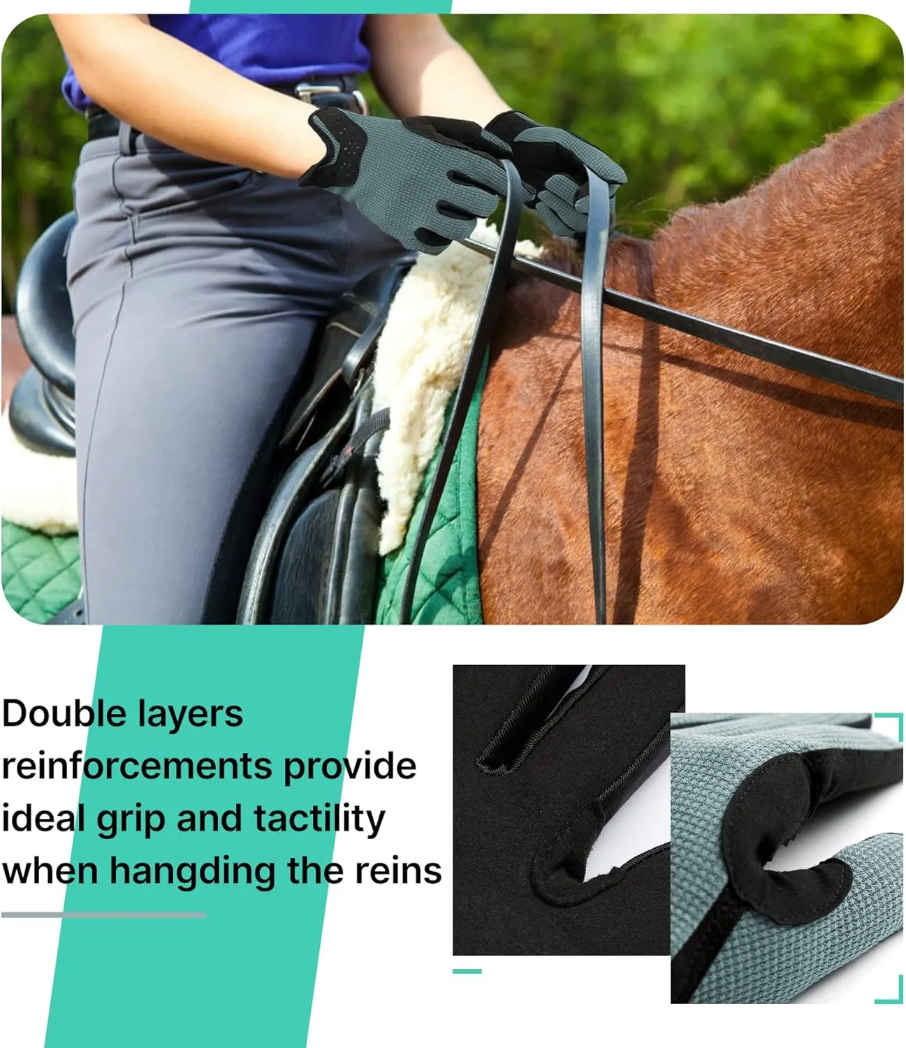 Women Horse Riding Gloves Winter Equestrian Horseback Gloves Lady Youth Girl Outdoor Star Pattern Mitts Perfect for Biking Cycling Gardening