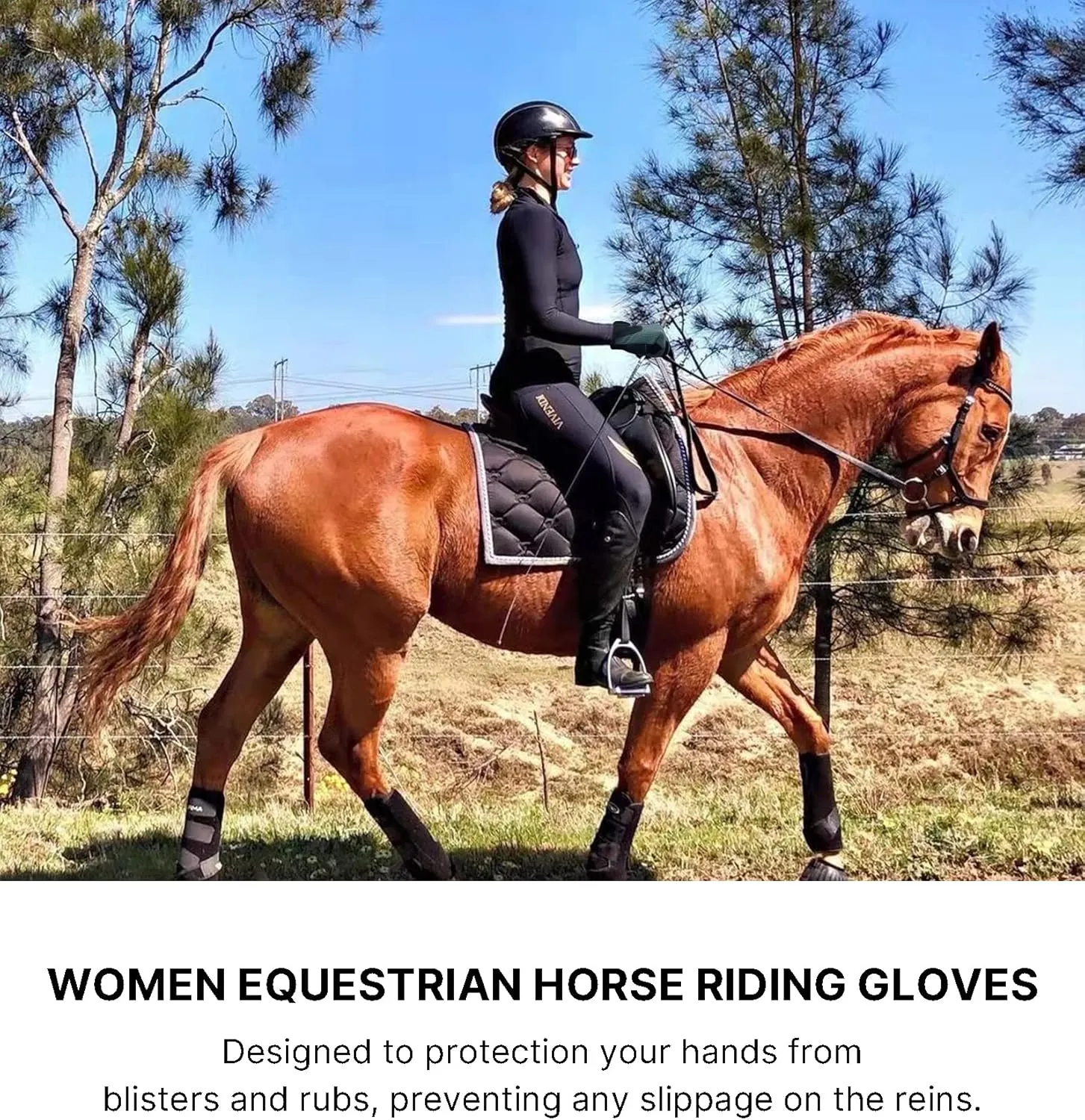Women Horse Riding Gloves Winter Equestrian Horseback Gloves Lady Youth Girl Outdoor Star Pattern Mitts Perfect for Biking Cycling Gardening