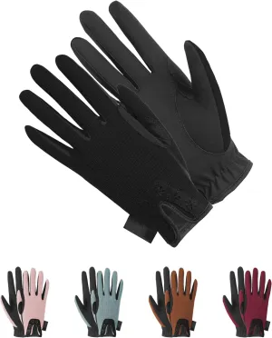 Women Horse Riding Gloves Winter Equestrian Horseback Gloves Lady Youth Girl Outdoor Star Pattern Mitts Perfect for Biking Cycling Gardening