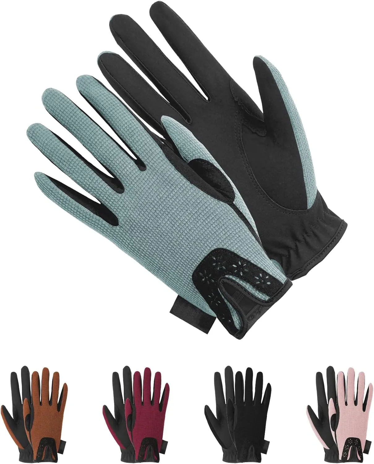 Women Horse Riding Gloves Winter Equestrian Horseback Gloves Lady Youth Girl Outdoor Star Pattern Mitts Perfect for Biking Cycling Gardening
