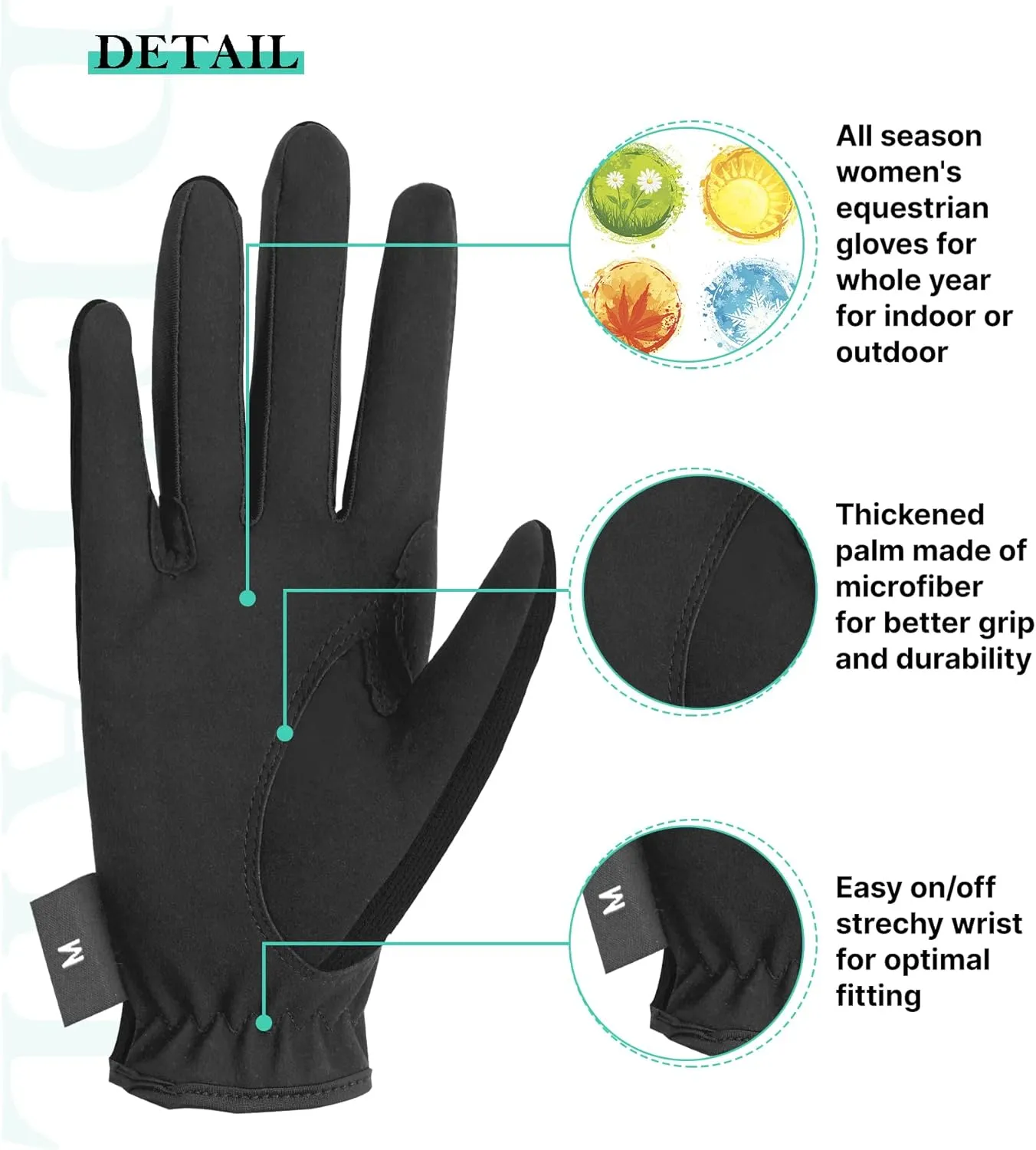 Women Horse Riding Gloves Winter Equestrian Horseback Gloves Lady Youth Girl Outdoor Star Pattern Mitts Perfect for Biking Cycling Gardening