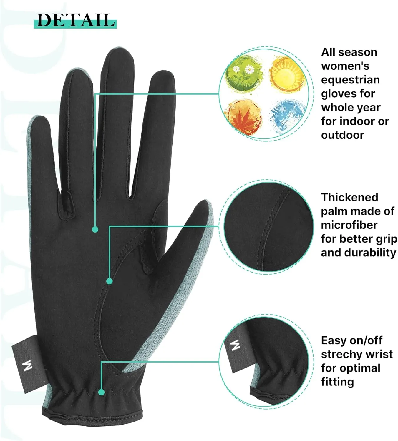 Women Horse Riding Gloves Winter Equestrian Horseback Gloves Lady Youth Girl Outdoor Star Pattern Mitts Perfect for Biking Cycling Gardening