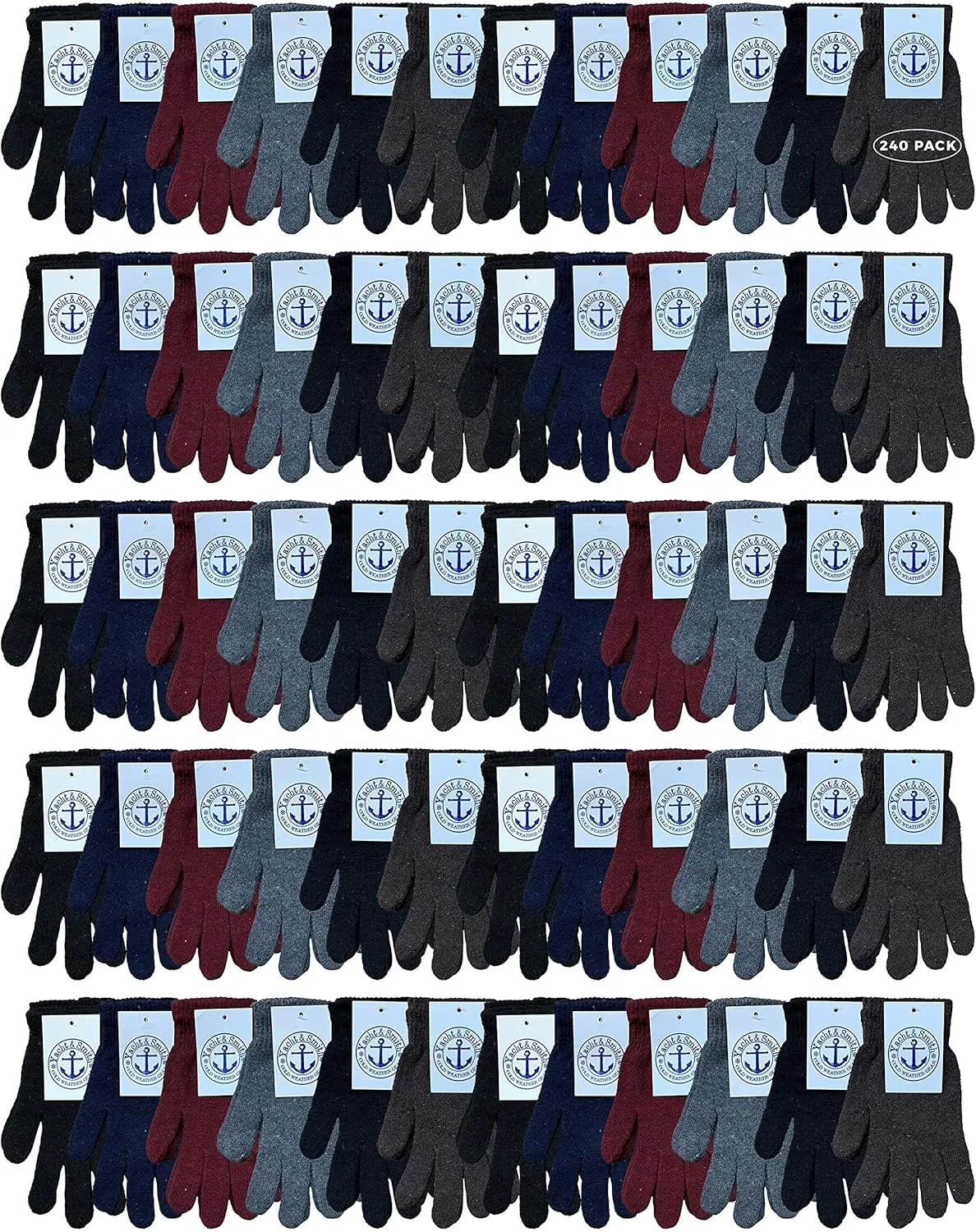 Yacht & Smith Wholesale Winter Gloves, Unisex Adults Bulk Sets for Homeless Shelters and Charitable Donations