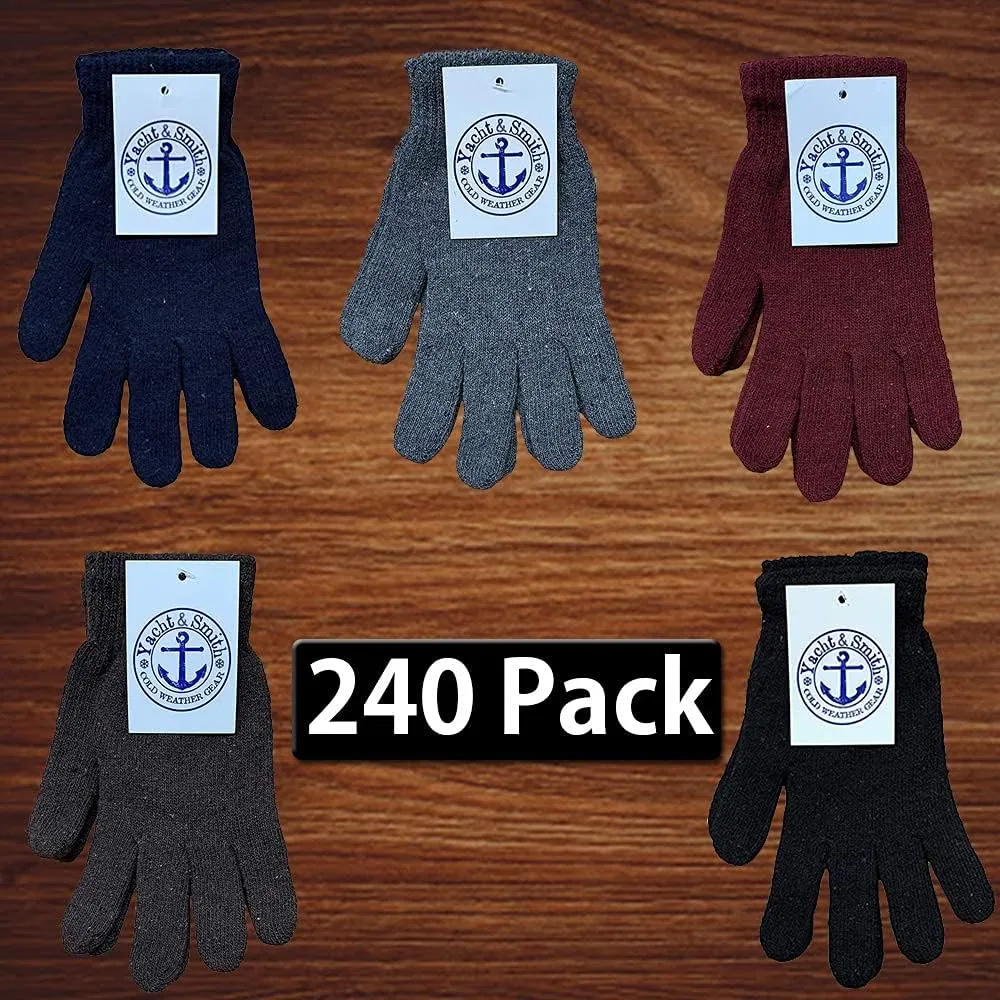 Yacht & Smith Wholesale Winter Gloves, Unisex Adults Bulk Sets for Homeless Shelters and Charitable Donations