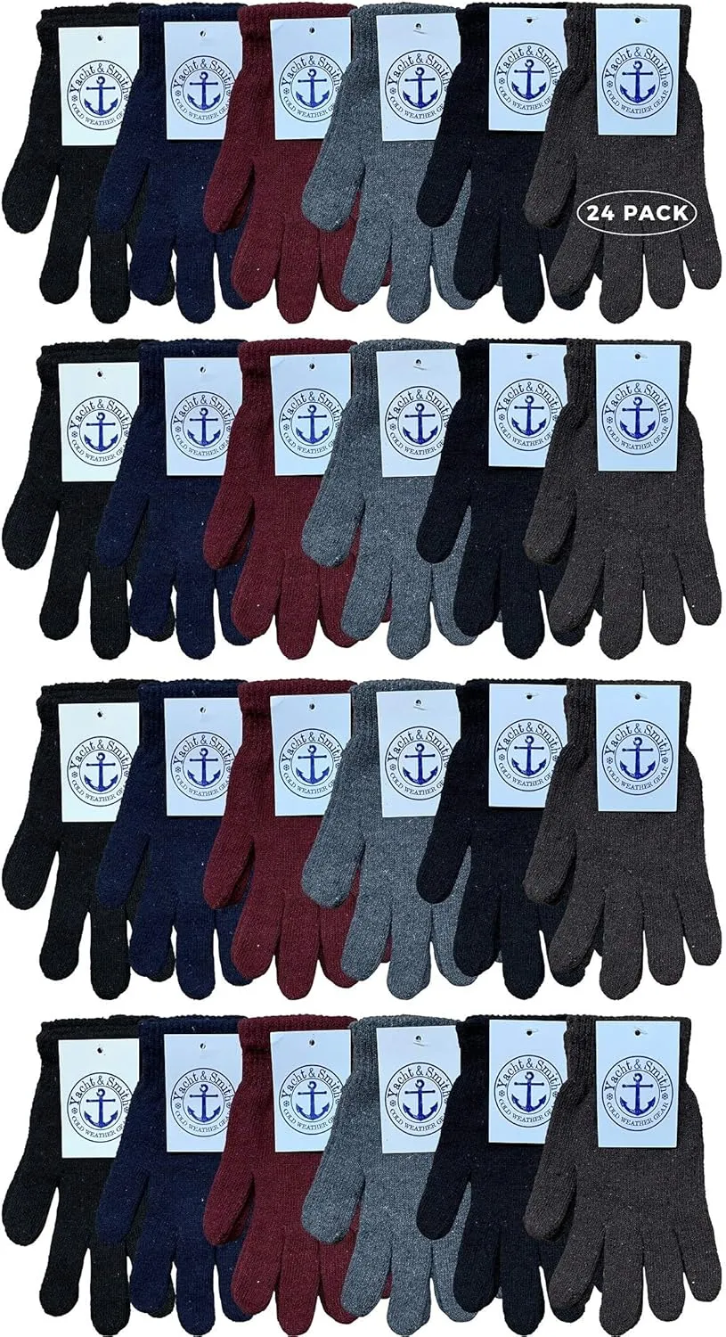 Yacht & Smith Wholesale Winter Gloves, Unisex Adults Bulk Sets for Homeless Shelters and Charitable Donations