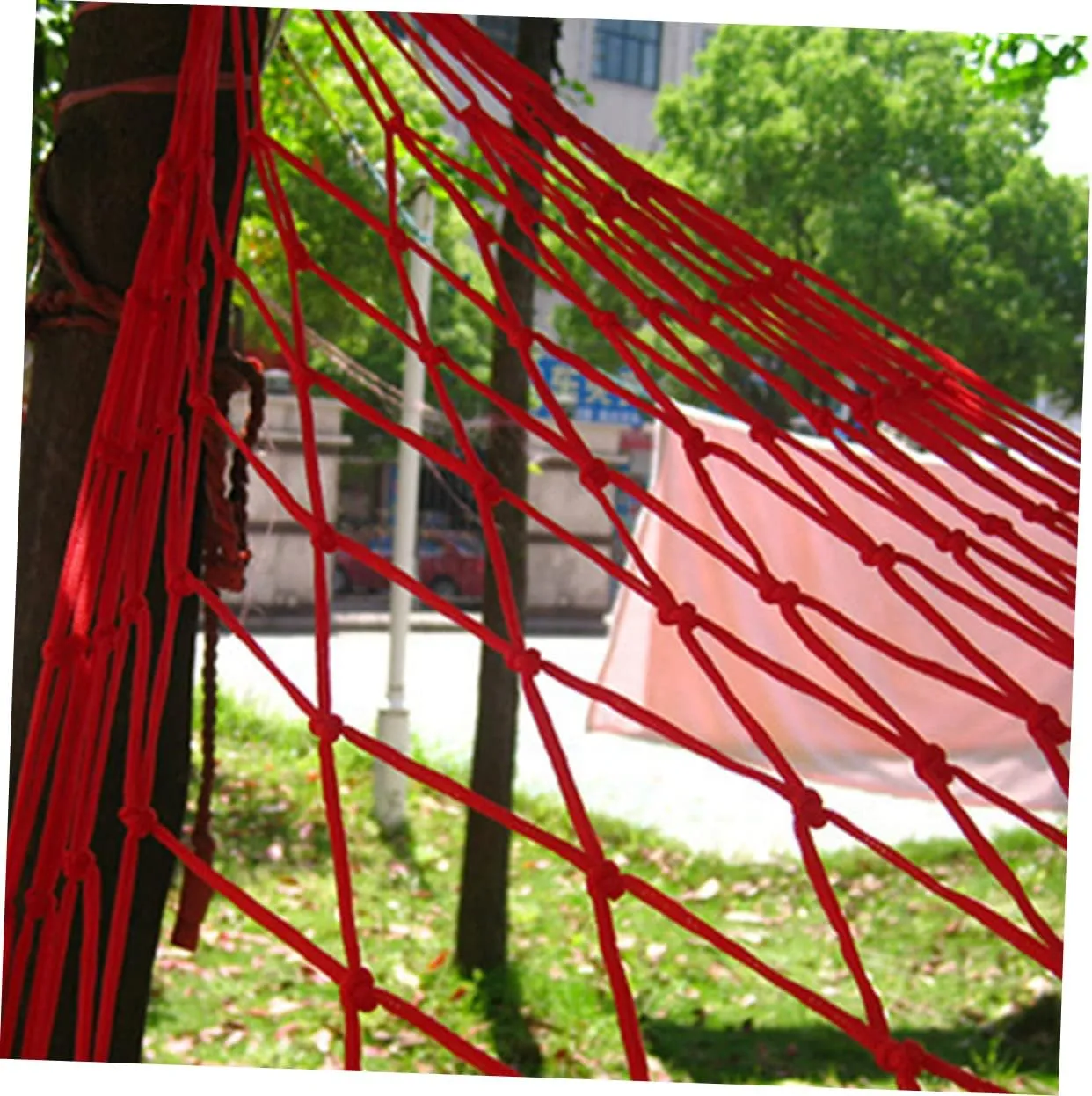 Yardwe 2pcs Outdoor Leisure Bed Nylon Hammock Durable Hanging Bed for Camping Hiking and Relaxing Portable and Breathable Design for and Travel Red