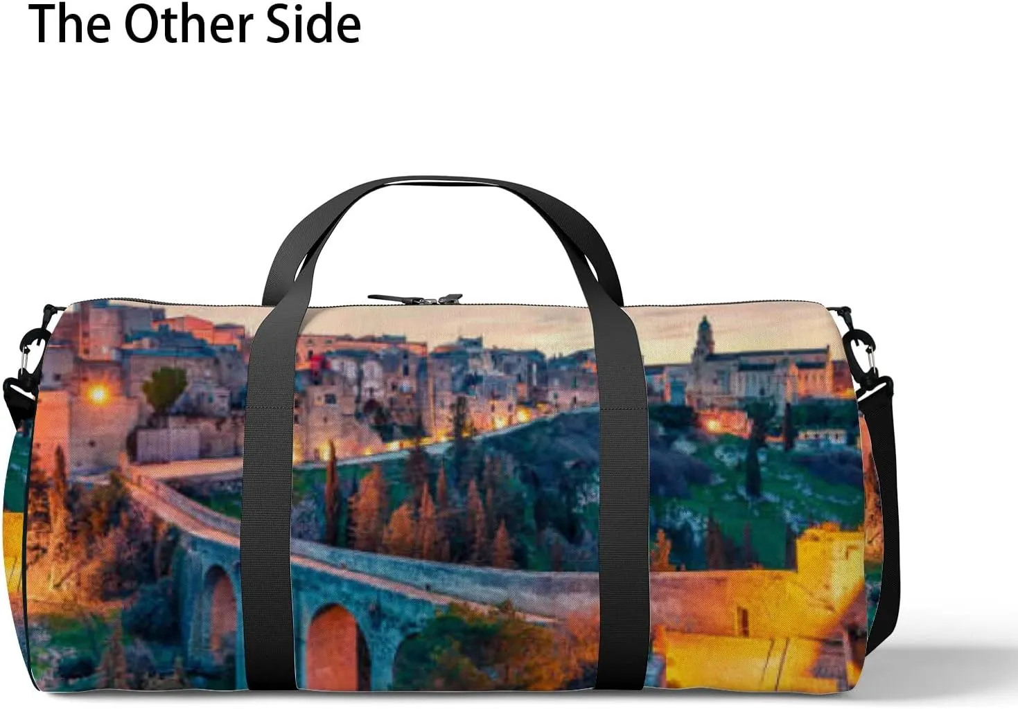 Yellow Incredible Spring Dawn On Puglia Sports Bag Tote Bag Waterproof Gym Bag with Shoulder Strap Zipper 2 Side Pockets for Men and Women, Travel and Storage Shoulder Bag.