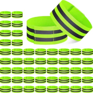 Yilloog 150 Pieces Reflective Arm Bands for Night Walking Ankle Band for Runners Reflective Wrist Band Cycling Running Gear Reflector High Visibility Tape Straps
