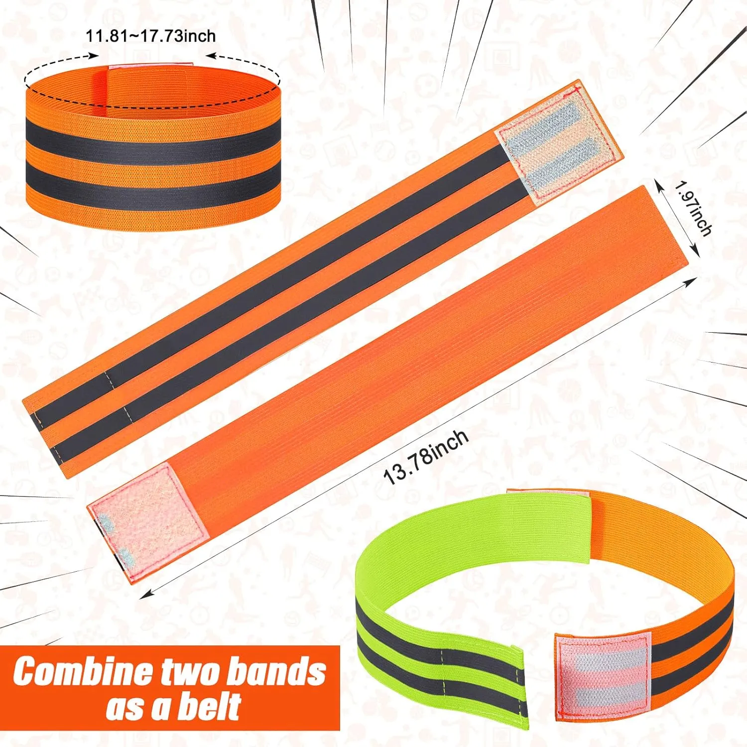 Yilloog 150 Pieces Reflective Arm Bands for Night Walking Ankle Band for Runners Reflective Wrist Band Cycling Running Gear Reflector High Visibility Tape Straps
