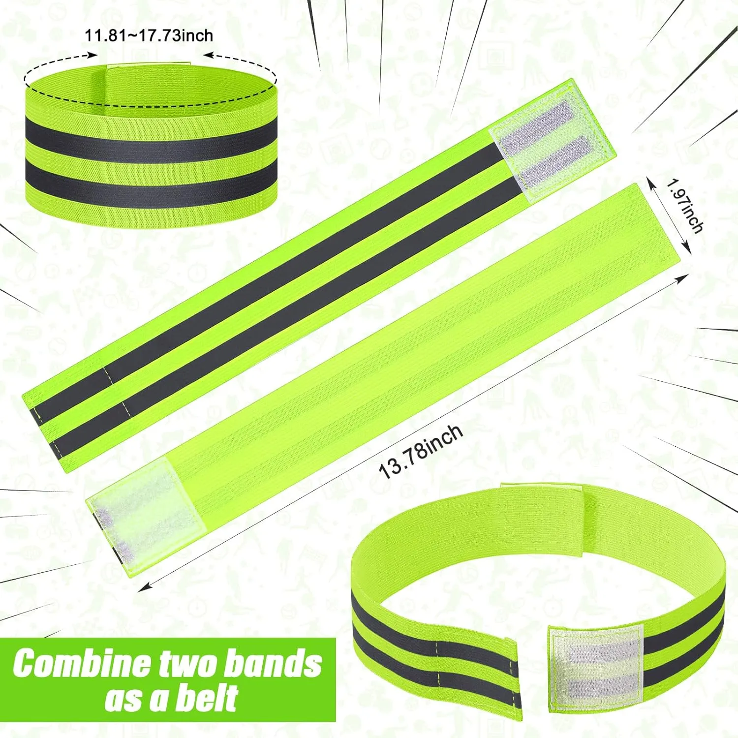 Yilloog 150 Pieces Reflective Arm Bands for Night Walking Ankle Band for Runners Reflective Wrist Band Cycling Running Gear Reflector High Visibility Tape Straps