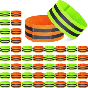 Yilloog 150 Pieces Reflective Arm Bands for Night Walking Ankle Band for Runners Reflective Wrist Band Cycling Running Gear Reflector High Visibility Tape Straps