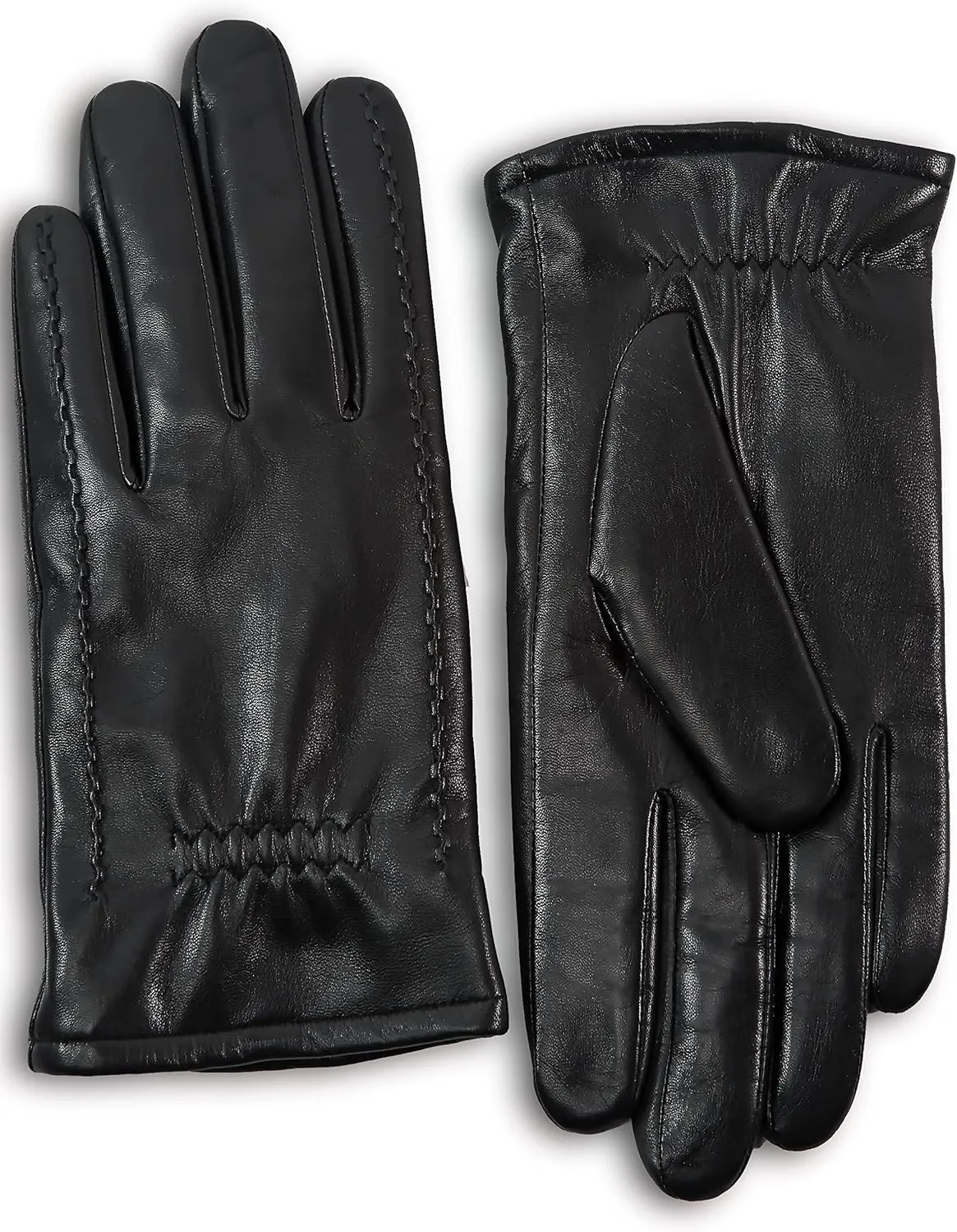 YISEVEN Men's Buttery-Soft Lambskin Winter Leather Gloves Wool Lined