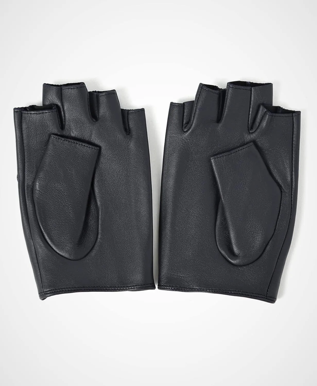 YISEVEN Men's Fingerless Lambskin Leather Gloves
