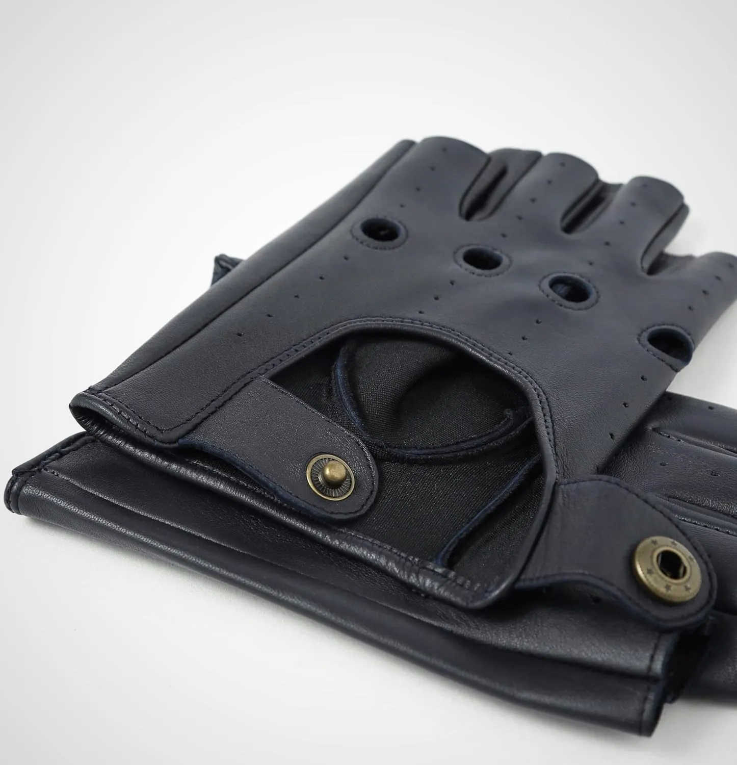 YISEVEN Men's Fingerless Lambskin Leather Gloves