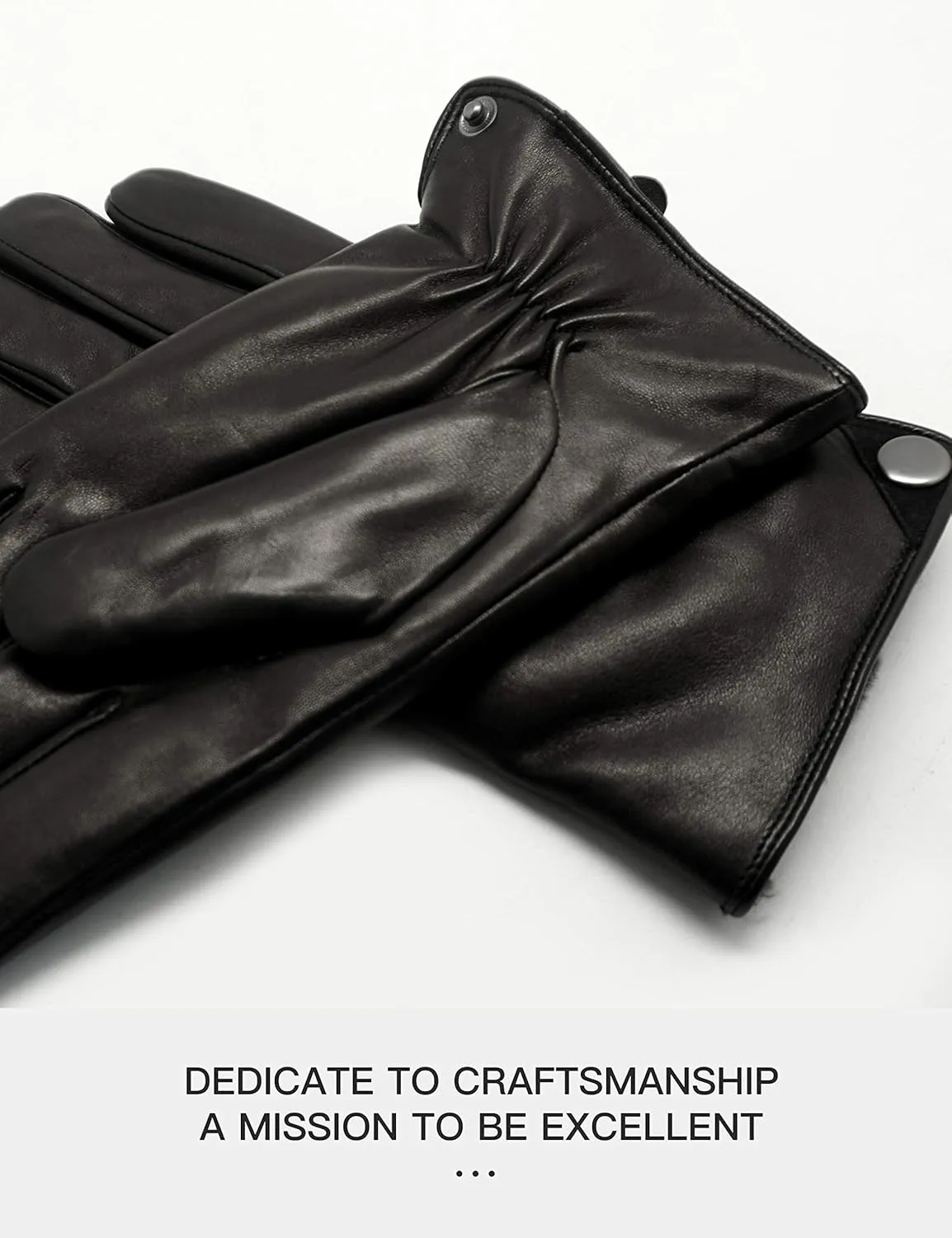 YISEVEN Men's Lambskin Leather Gloves