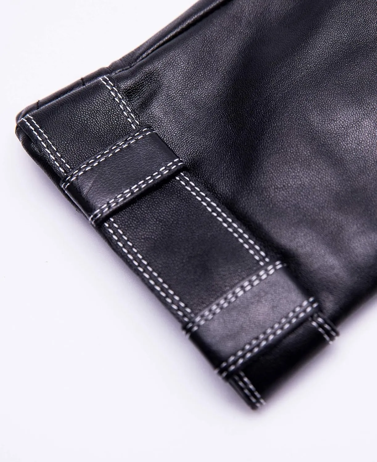YISEVEN Men's Touchscreen Warm Fur Lined Sheepskin Leather Gloves