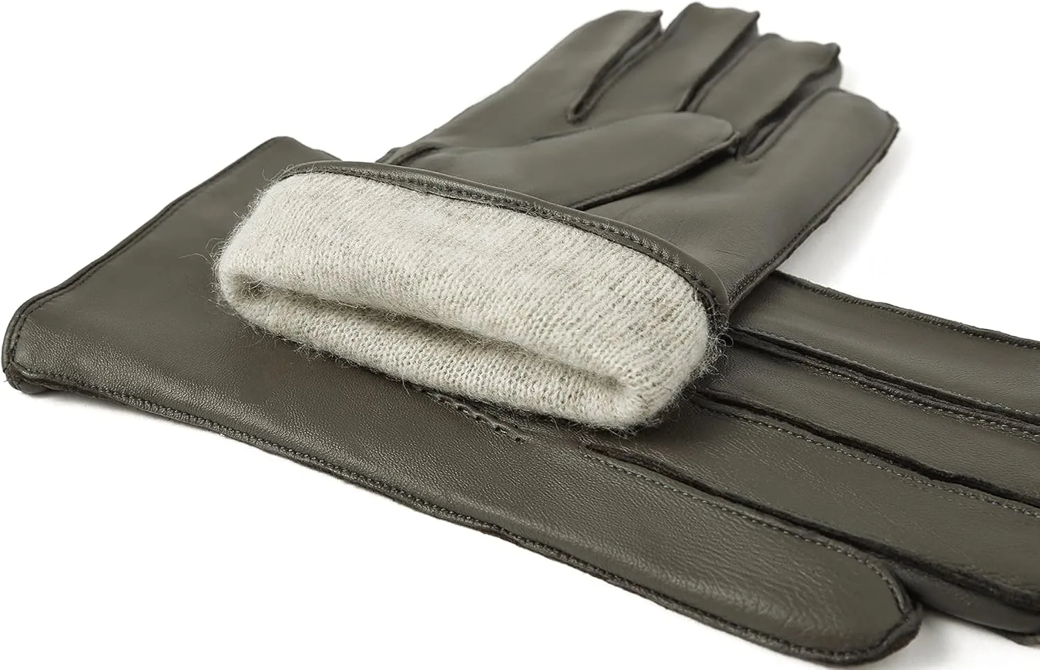 YISEVEN Winter Men's Touchscreen Warm Lambskin Leather Gloves