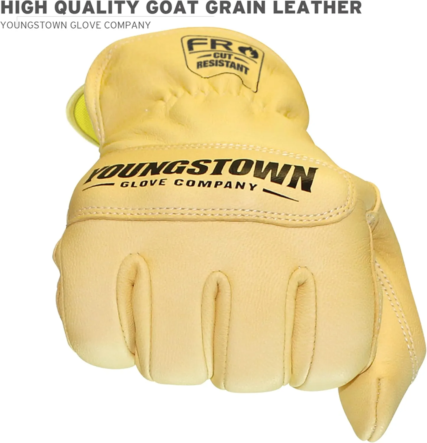 Youngstown Glove Leather Ground Utility Gloves for Men - Kevlar Lined - Cut, Puncture, Flame Resistant, Arc Rated, - Tan, Small