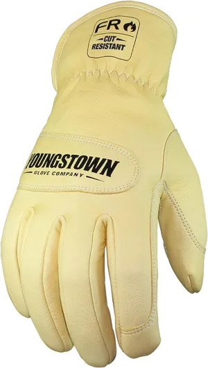 Youngstown Glove Leather Ground Utility Gloves for Men - Kevlar Lined - Cut, Puncture, Flame Resistant, Arc Rated, - Tan, XX-Large