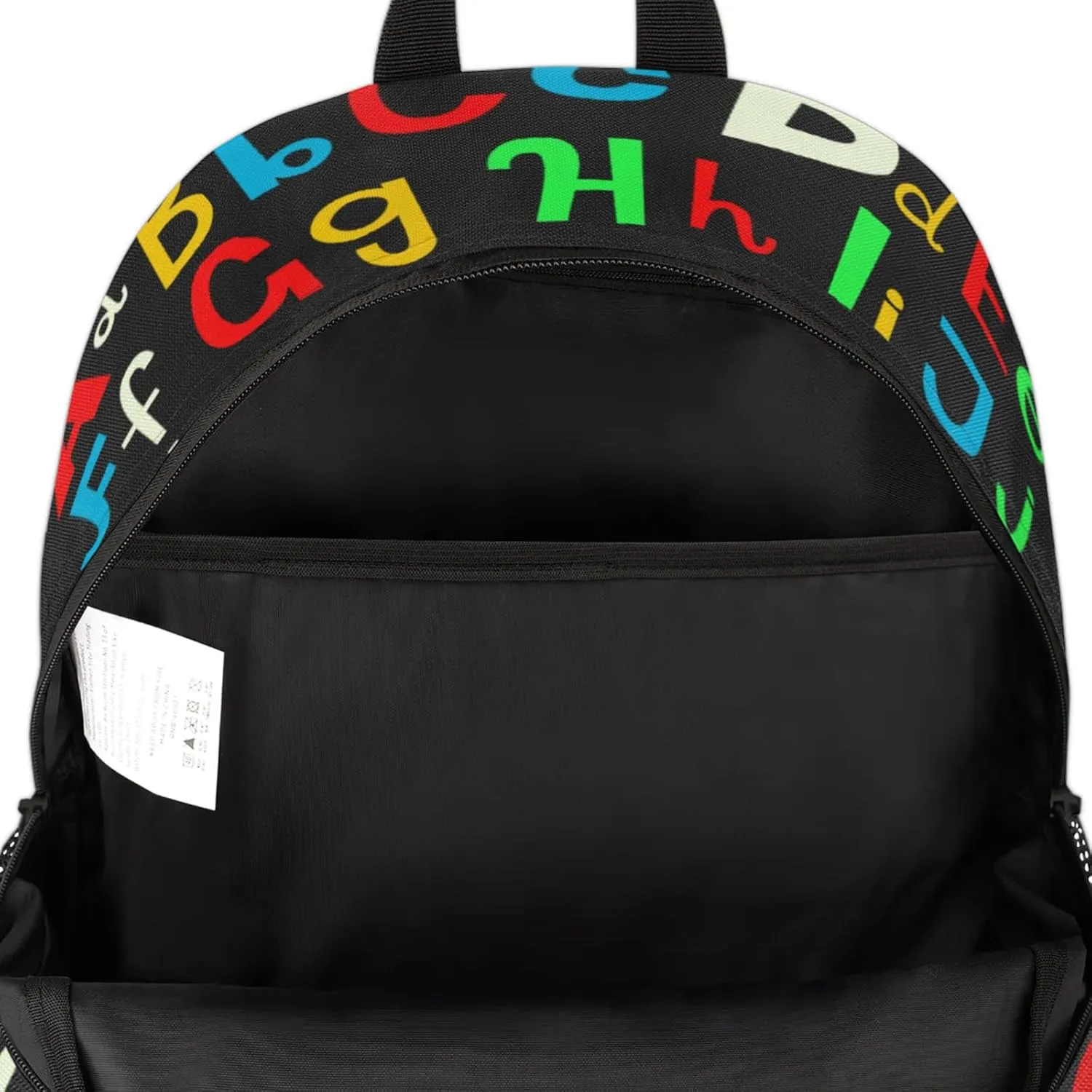 Yzrwebo Rainbow Letter Backpack for Women Men Alphabet ABC Lightweight Backpack with Multiple Pockets Laptop iPad Tablet Travel Sports Bag Casual Daypack Backpack Adjustable Shoulder Straps