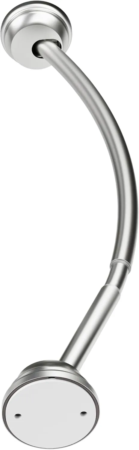 Zenna Home Curved Tension Shower Curtain Rod, Rustproof, Brushed Nickel, 32 to 40 Inches – Adjustable Shower Curtain Rod for Bathroom, Easy No Drill Install – NeverRust Tension Shower Curtain Pole