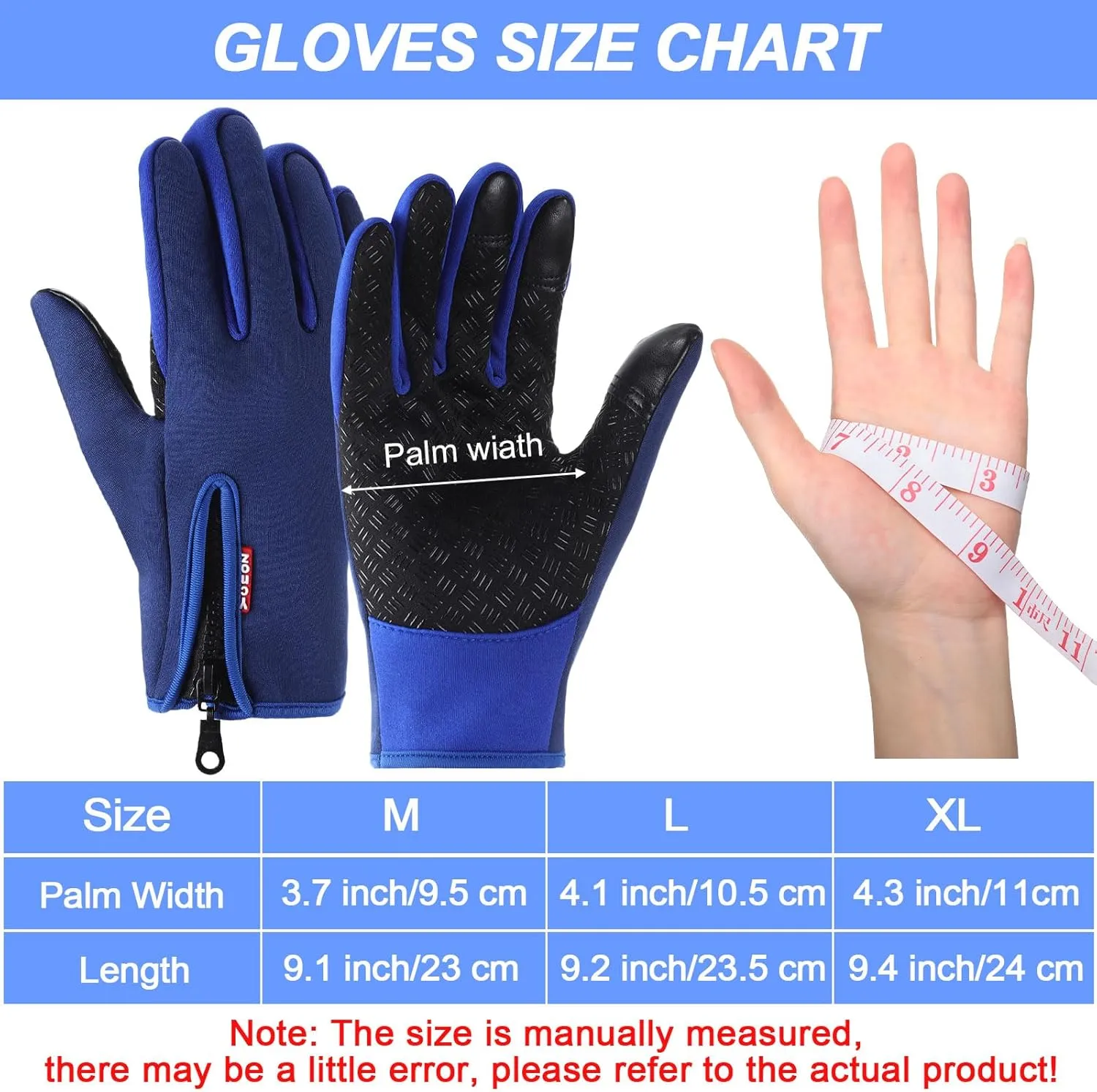 Zhanmai 3 Pairs Winter Warm Gloves Touch Screen Ski Gloves Anti Slip Windproof Thermal for Men Women Running Hiking