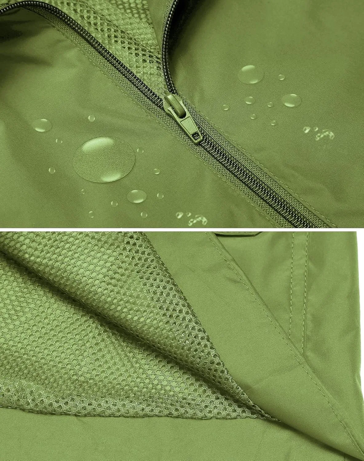 ZHENWEI Rain Jacket Women Waterproof with Lined Raincoat Outdoor Active Travel Hiking