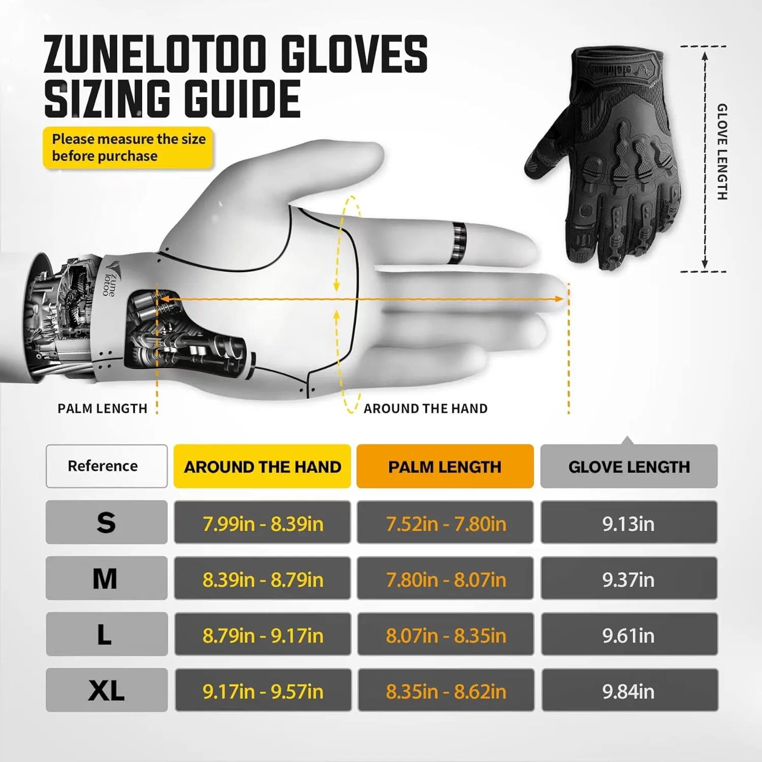ZUNE LOTOO Touchscreen Tactical Gloves Men with Kevlar-Lined & TPR Impact Protection for Motorcycle Paintball Airsoft Range Work（ZAG6