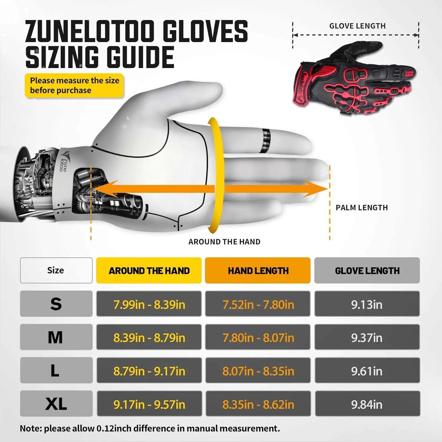 ZUNE LOTOO Touchscreen Tactical Gloves Men with Kevlar-Lined & TPR Impact Protection for Motorcycle Paintball Airsoft Range Work（ZAG6